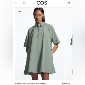 COS A-Line Poplin Mini Shirt Dress